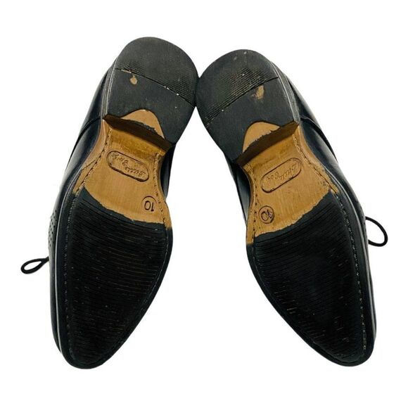 black Leather Oxford Lace Up Dress Shoes - Picture 5 of 5